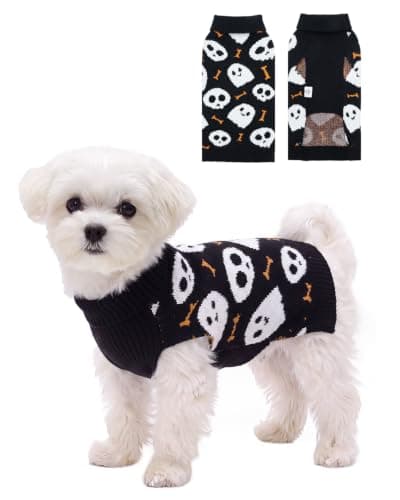 CuteBone Dog Sweater with Turtleneck Knitted Leash Hole