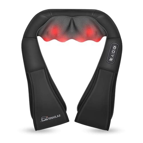 Snailax Shiatsu Neck and Shoulder Massager - Back Massager with Heat, Deep Kneading Electric Massage Pillow for Neck, Back, Shoulder,Foot,Body