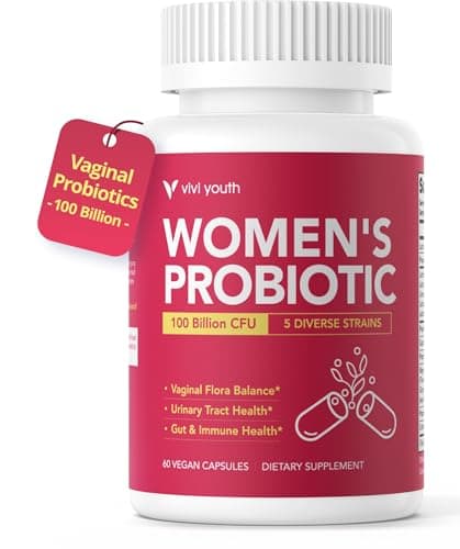 VIVI Youth Vaginal Probiotics – pH Balance, Feminine Odor Control & Yeast Support, Probiotics for Women with Prebiotics & Lactobacillus Blend, 60 Capsules