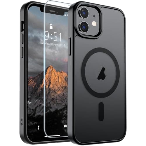 SUPFINE Magnetic for iPhone 12 Case/iPhone 12 Pro Case Black