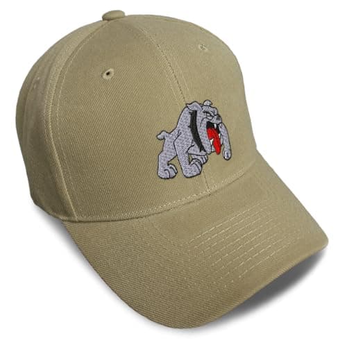 Speedy Pros Baseball Caps for Men & Women Embroidered Bulldog C Embroidery Ladies & Men Baseball Hats Acrylic Khaki Design Only