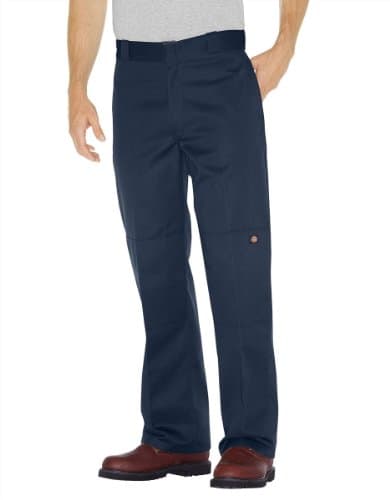 Dickies Men's Loose Fit Double Knee Work Pants – Durable Twill Utility Trousers for Construction & Warehouse, Dark Navy, 31W x 32L