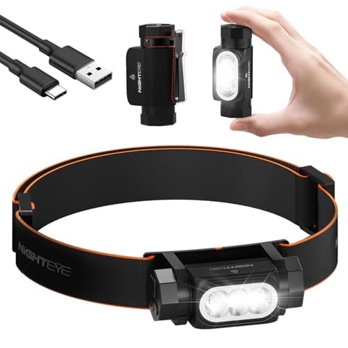 NIGHTEYE Headlamp Rechargeable Mini Flashlight - High 2000 Lumens Magnetic Led Headlamp Battery Powered Handheld Waterproof Bright Camping Headlamps Flashlight 6 Modes for Outdoor Hiking Fishing