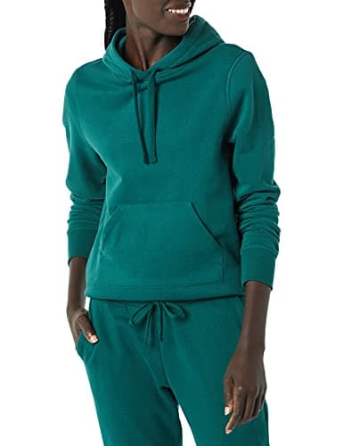 Amazon Essentials Women's Regular-Fit Midweight Fleece Pullover Hoodie with Kangaroo Pocket, Dark Green, XX-Large