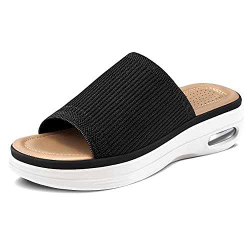 mysoft Women's Comfortable Slide Sandals Slip-On Wedge Summer Shoes