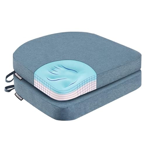Nordjager Chair Pads for Dining Chairs, Chair Cushions 2 Piece, 17"x 16"x 2.5" Memory Foam Seat Cushions with Ties and Removable Cover