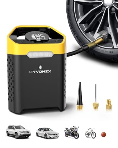 HYVOHEX Portable Air Compressor,160 PSI Cordless Tire Inflator Pump(Yellow)
