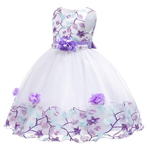 Toddler Dress Birthday Pageant Party Event Baby Prom Tutu Lace Dresses 12M 18 Months Years (Purple,18M)