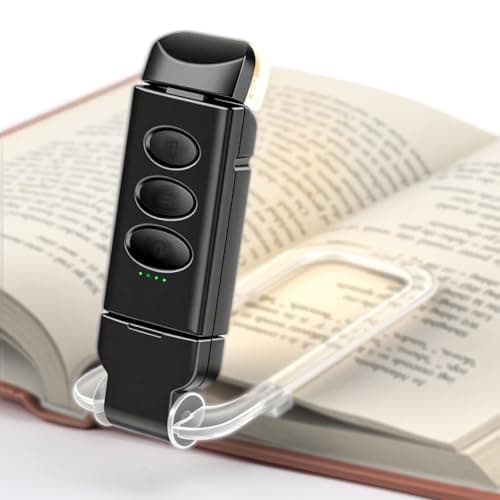 Book Reading Light Rechargeable Clip on Book Lamp with 3 Color Temperatures