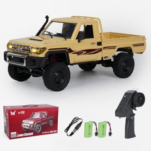 YAZHIYI MN82 RC Rock Crawler, 2.4Ghz Toyota Remote Control Truck, 4WD 2 Speeds Switch RC Crawler Off-Road Pick-up with 2 Upgraded 1200mah Battery, 1/12 Scale Trucks (with Gift)