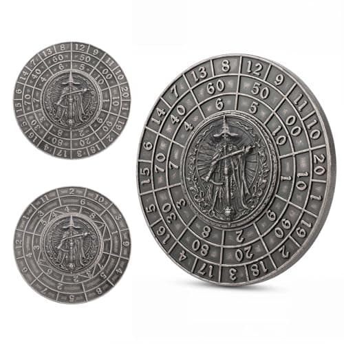 PJOY Metal Spinner Dice Set - 7-in-1 Metal DND Dice with Built-in D4, D6, D8, D10, D%, D12, D20 for Dungeons and Dragons Iron