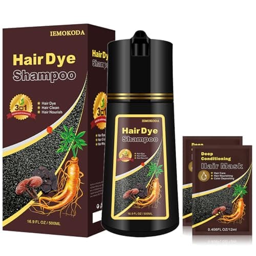 Agthyuve Dark Wine Red Hair Dye, Hair Dye Shampoo for Men and Women, Hair Color Shampoo for Home Use, Shampoo Para Canas, Hair Dye Shampoo 3 in 1, 16.9 Fl Oz (Dark Wine Red)