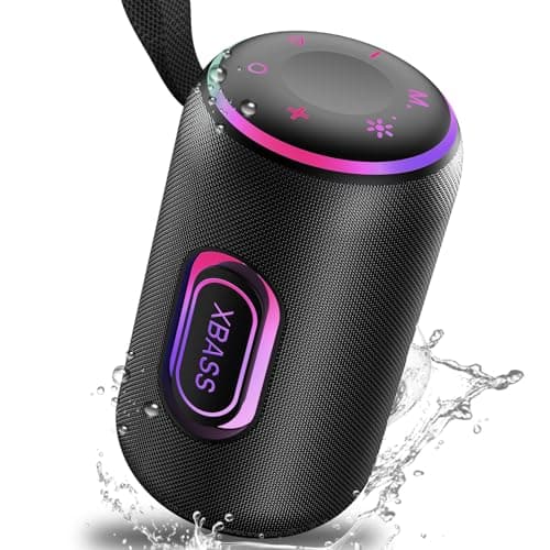 Portable Bluetooth Speaker, Bluetooth 5.4 Speaker, 30W Dual Speaker, 2.0 Channel, Deep Bass, 30H Playtime, Colorful RGB Lights, IPX7 Waterproof, TWS pairing for Outdoor/Home/Party/Travel, Gift Ideas