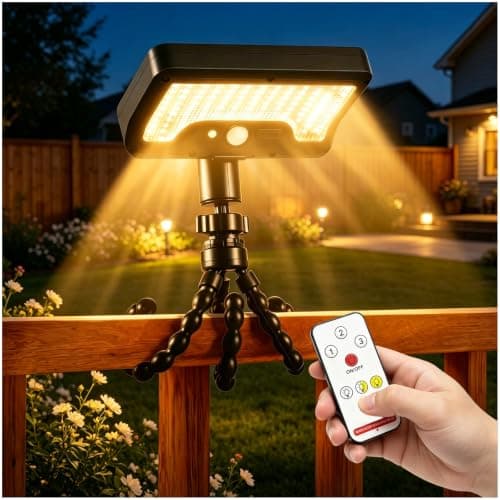Sumaote Motion Sensor Solar Outdoor Lights with Flexible Octopus Tripod