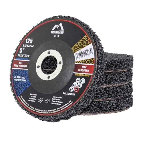 Merryland 5 Pack Strip Disc 5 inch Paint Rust Remover Disc Black