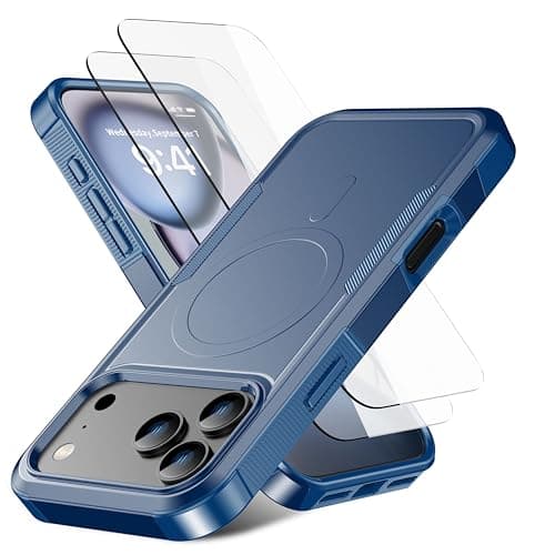 RonShieh Magnetic for iPhone 17 Pro Max Case [Compatible with MagSafe] [Shockproof] [Heavy Duty Protection] Pocket-Friendly & Tough Non-Slip Protective Phone Cover for iPhone 17 promax 6.9", Blue