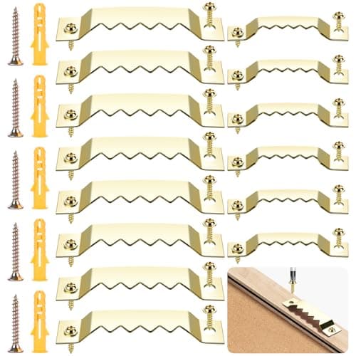 45 Pack Sawtooth Picture Hangers, Picture Hanging Kit, 2 Sizes for Photo Frames, Art, Clocks, Paintings, Canvas Hooks, and Picture Hanging Hardware, Wall Hanging Kit with Drywall Anchors and Screws