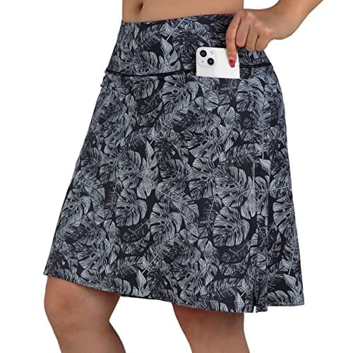 beroy Skorts Skirts for Women 20" Knee Length Skirt with Pockets GLeaf M