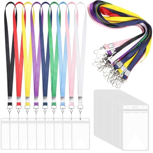 36 Pack Cruise Lanyards with Waterproof Badge Holders, Colorful