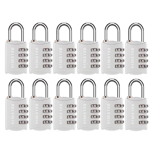 DELSWIN Small Combination Lock for Locker - 12Pack Resettable Luggage Locks for Backpack Suitcase - Gym Employee Locker Lock Combo Padlock