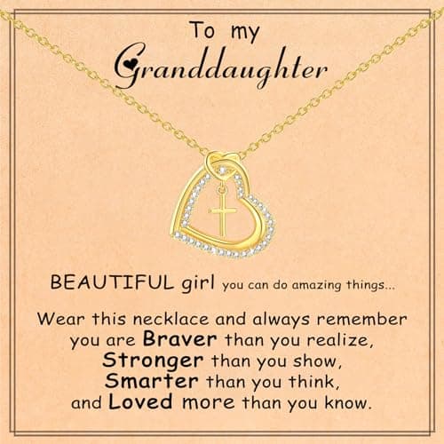 GLEZZA First Communion Gifts for Teens,Cross Necklace for Daughter Baptism First Communion Confirmation Graduation Easter Jewelry Gifts