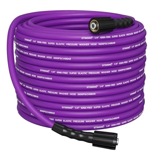 SITIMIMIL® Kink Resistant Super Flexible 1/4" Pressure Washer Hose 50FT, 3600PSI, M22-14mm, Universal Electric Power Washer Hose Replacement for Ryobi, Troy Bilt, Greenworks, More High Pressure Hose