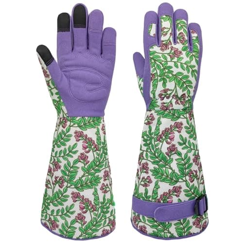 MSUPSAV Gardening Gloves,Thornproof Rose Pruning Glove,Gift,Large,Purple