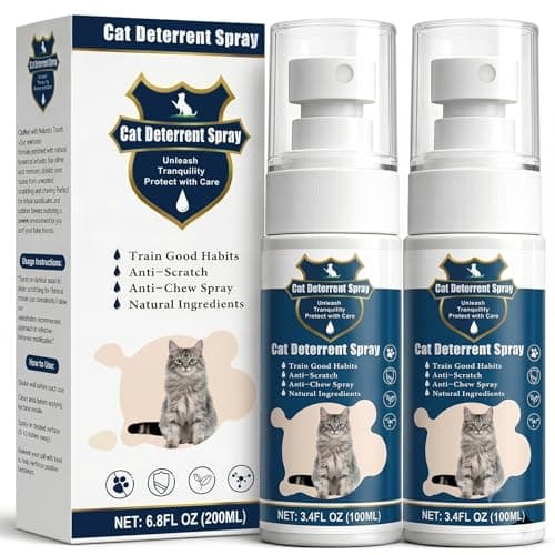 Vorqenix 2 Bottles Cat Deterrent Spray – Stop Scratching & Chewing Without Stress, Natural Non-Toxic Training Spray for Cats & Kittens, Indoor Outdoor Furniture & Carpet Protector (Blue)