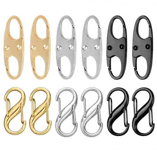 12 Pcs Zipper Clips for Backpacks and Luggage, Metal Carabiner Hooks
