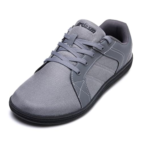 Guirdasm Men's Wide Toe Box Minimalist Barefoot Shoes,Grey,9.5