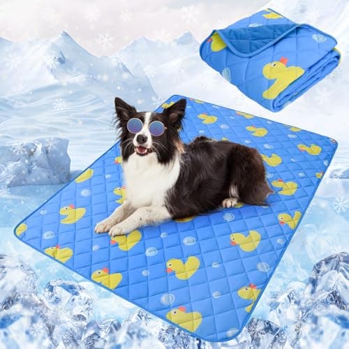 SCENEREAL Dog Cooling Mat for Small Meduim Breeds Dogs, 28"x40" Reversible Self- Cooling Mat for Summer Heat, Ice Cool Soft Pet Throw Blanket Use in Couch, Car, Seat, Bed- Machine Washable