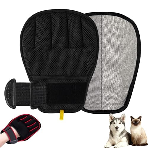 MMGOPET Pet Hair Removal Glove for Cats & Dogs, Patented Adjustable Strap, Reusable Five-Finger Grooming Glove with Secure Non-Slip Fit for Couch, Carpet, Clothing & Car Seat