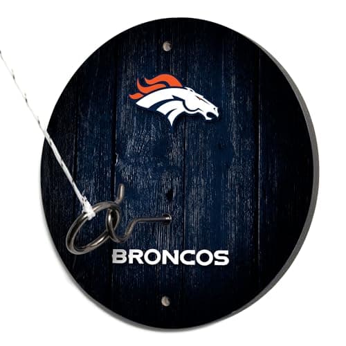 Solid Wood NFL Hook & Ring Toss Set with Direct Print HD Team Graphics – Easy Hang Hook and Ring Toss Target – Great Gift for Any Football Fan! Ring Toss Family Game for a Game Room, bar or Garage!