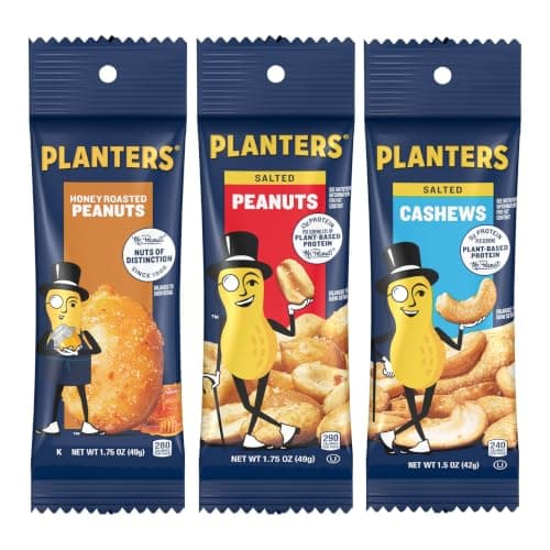 PLANTERS Nuts Variety Pack, Plant Based Protein, 1.5 Oz (36 Ct)