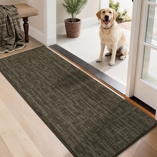 Dirt Trapper Door Mat Non-Slip Washable Entryway Rugs,20"x48",Brown
