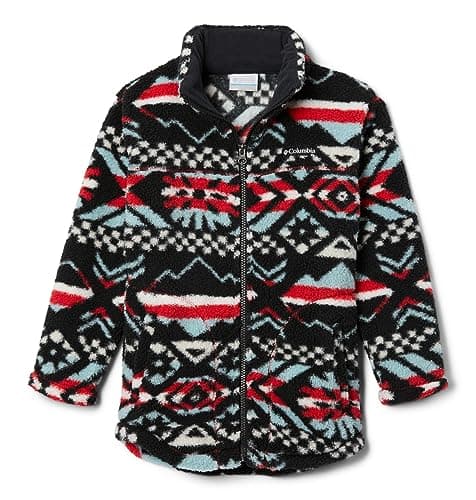 Columbia Youth Girls West Bend Full Zip, Red Lily Checkered Peaks, XX-Small