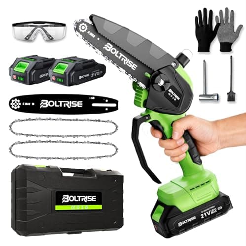 Mini Chainsaw, 6 Inch Mini Cordless Brushless Electric Chainsaw, 2×2.0Ah Batteries & Auto Oiler HandHeld Powered Chain Saw, for Tree Trimming Wood Cutting Garden and Yard Work