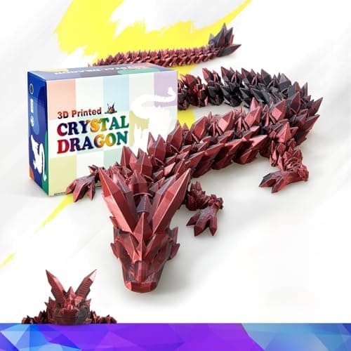 HyBaiS 30" Large 3D Printed Dragon,Giant Flexible Articulated Dragon