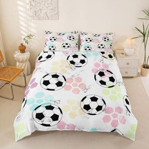 Feelyou Kids Football Bedding Set Twin Size for Child Boys Girls