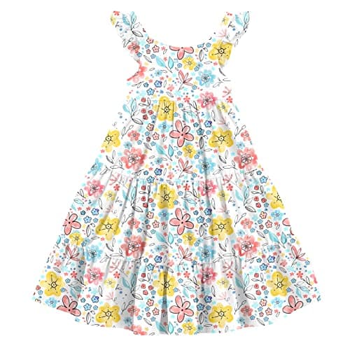 Vieille Toddler Girls Floral Dress 4T Flutter Sleeve Princess Dress Summer Skirts Clothes for Girls 3-4T