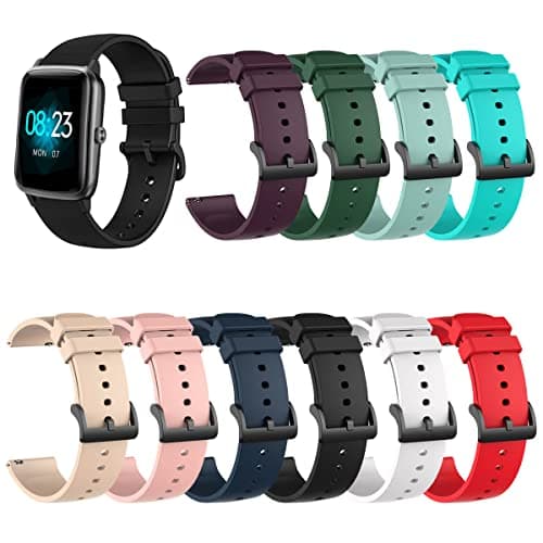 Compatible with Soudorv S50 Smart Watch Band，Replacement Quick Release Soft Waterproof Silicone Wristbands for Soudorv T70 P97 S50 Smartwatch (10 Pack)