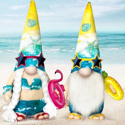Beach Decorations for Office - Cute Summer Time Decorations for Home - Hawaiian Bikini Gnomes Plush Doll - Ocean Themed Decorative Decor Indoor, Table, Desk