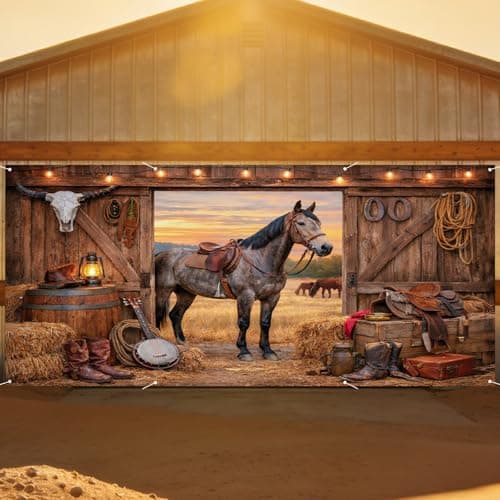 Nuxovilar Western Horse stable Garage Banner 6x13 Feet Polyester
