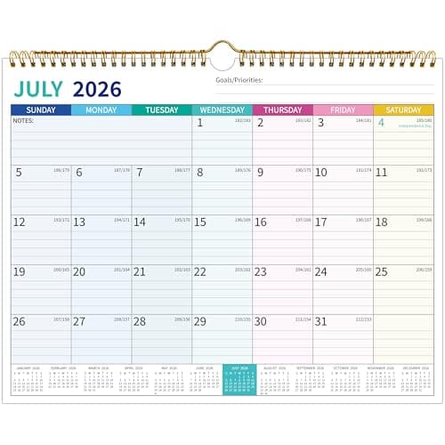 2026-2027 Wall Calendar - Run Now - Dec. 2027, 21 Months Calendar 2026-2027, 14.57 x 11.42 In, 2026 Calendar, Monthly Calendar with Large Ruled Blocks, Thick Paper, Holidays, Yearly Overview ＆ Notes