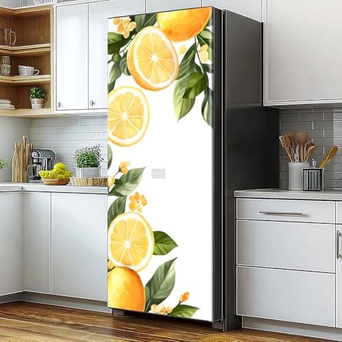 Self-Adhesive Vinyl Refrigerator Stickers Peel and Stick Removable Wallpaper for Doors, Walls, Furniture Wrinkle-Resistant Waterproof No Residue Easy DIY Home Decor (Type1, 32.3"x78.7")