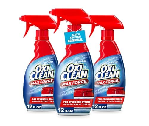 OxiClean Max Force Laundry Stain Treater Spray, 12 Fl Oz (Pack of 3)