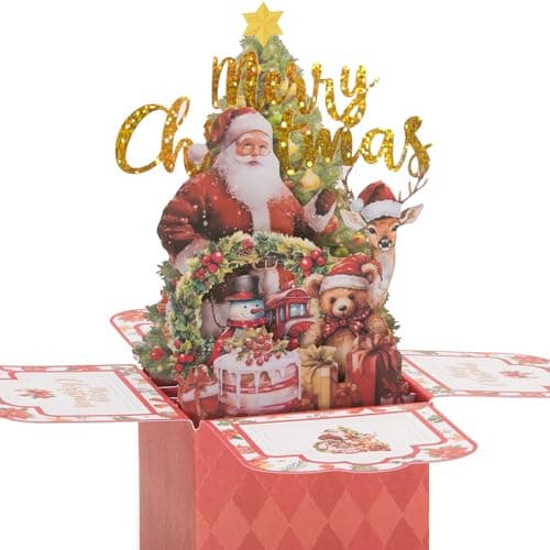 CawrdWhish Pop Up Greeting Card,3D Christmas Card for Father Brother Women Wife Mom Sister friend Husband