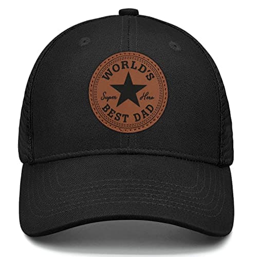 Worlds Best Dad Ever Hat Fathers Day Birthday Gifts for Husaband Dad Papa from Daughter Son Black Trucker Hat