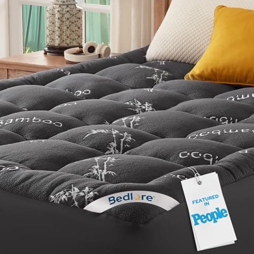 BEDLORE Full Size Mattress Topper Viscose Bamboo, Pillow Top Mattress Pad