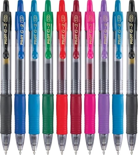 PILOT G2 Gel-Ink Pens, Bold Point (1.0mm), 1.0 Gel Pens, Assorted, 10-Pack